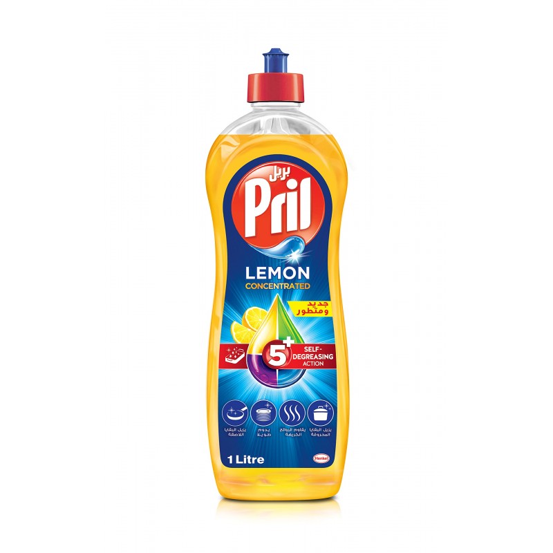 Pril Lemon Dishwashing Soap 1Liters x 12 Save منصة سيڤ