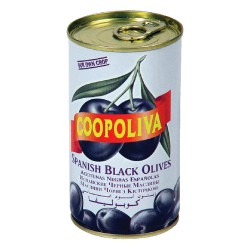 Coopoliva black olives pitted cans 150 gm