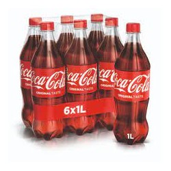 Coca-Cola Plastic 1 Liter, x 6